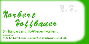 norbert hoffbauer business card